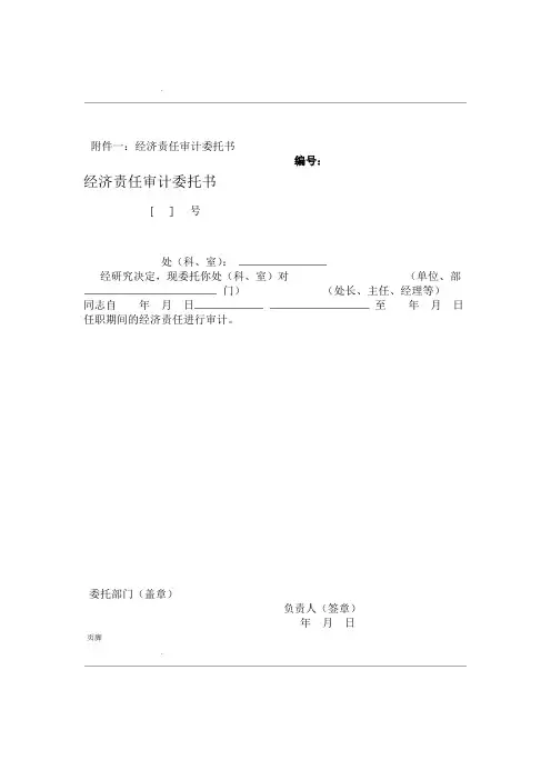任期经济责任的审计工作底稿模板