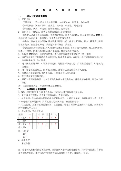 ICU常规手册