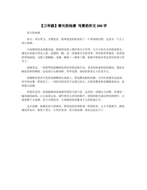 【三年级】春天的池塘 写景的作文300字