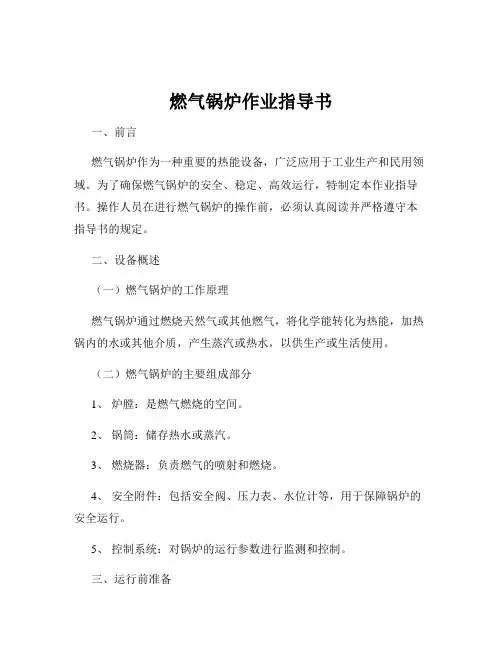 燃气锅炉作业指导书