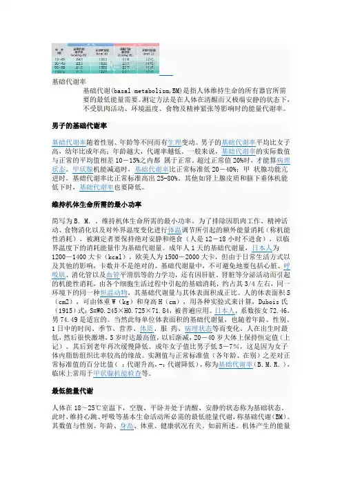 基础代谢率