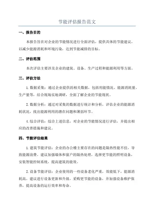 节能评估报告范文