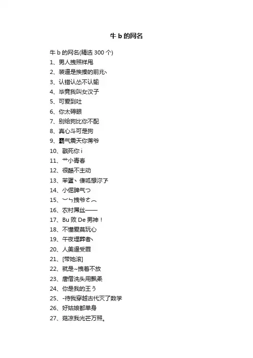 牛b的网名