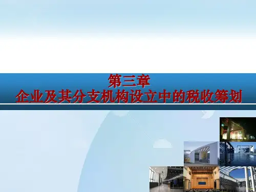 第3章  企业及其分支机构设立中的税收筹划  《税收筹划》PPT课件