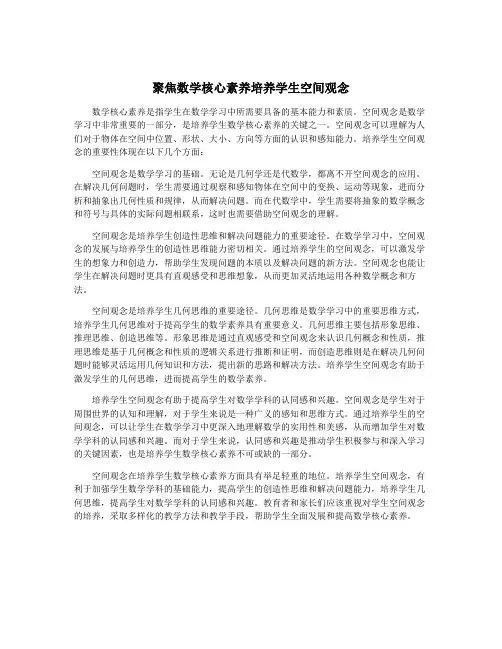 聚焦数学核心素养培养学生空间观念