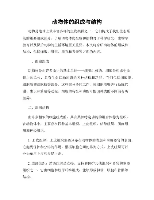 动物体的组成与结构