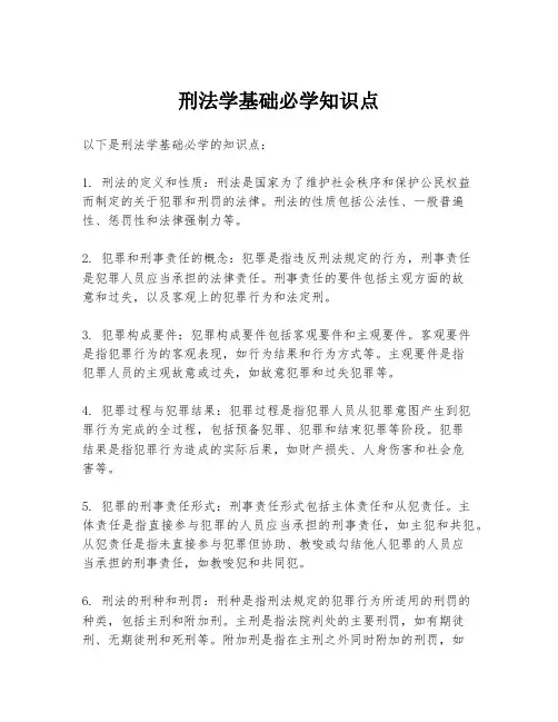 刑法学基础必学知识点