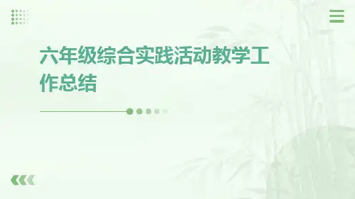 六年级综合实践活动教学工作总结PPT