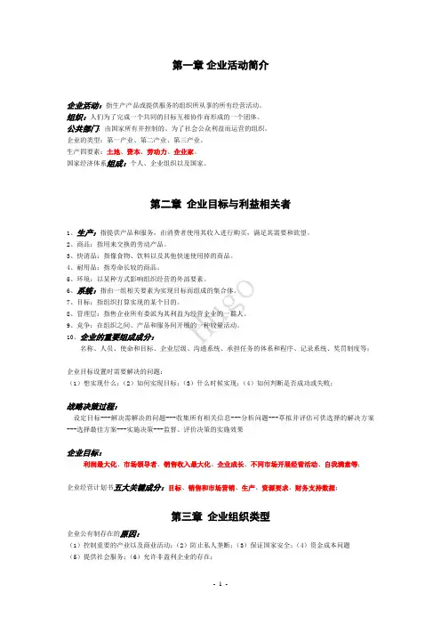 企业组织与经营环境