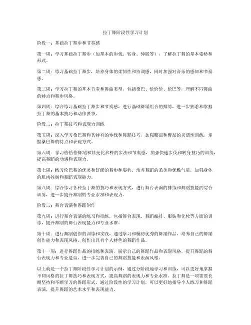 拉丁舞阶段性学习计划