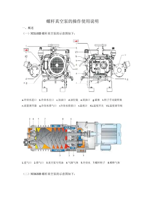 螺杆真空泵的操作使用说明