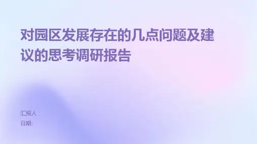 对园区发展存在的几点问题及建议的思考调研报告