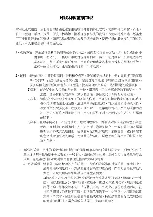 印刷材料基知识