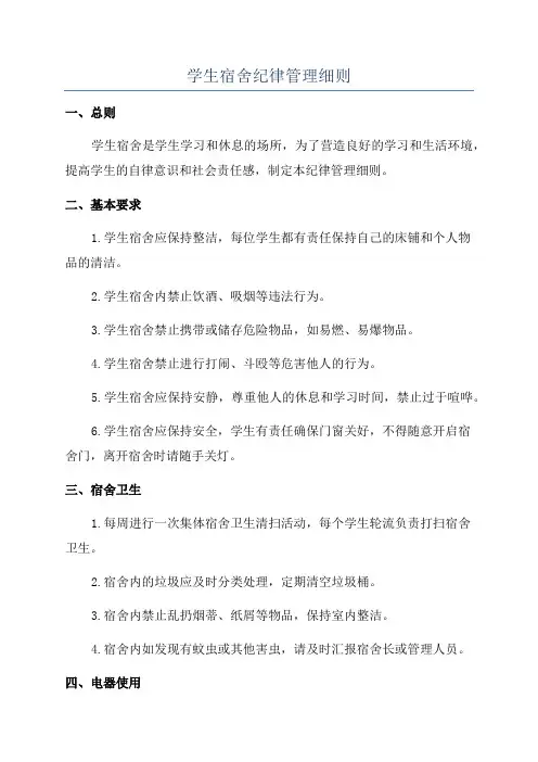学生宿舍纪律管理细则