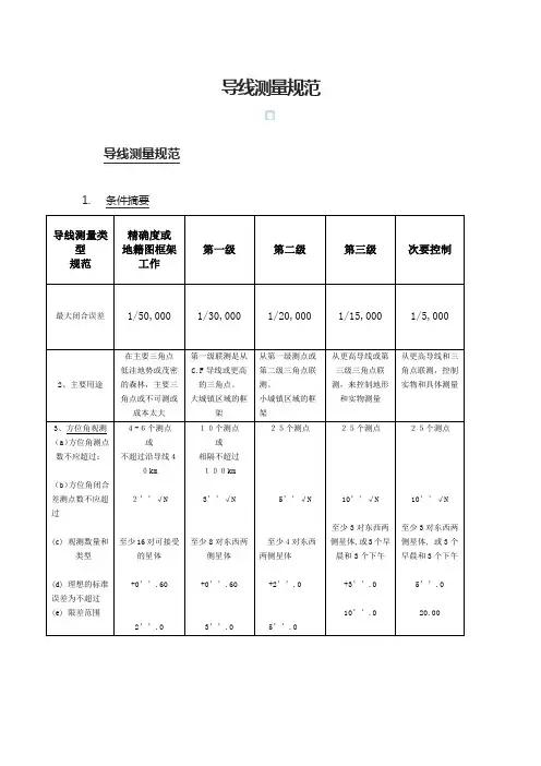 导线测量规范