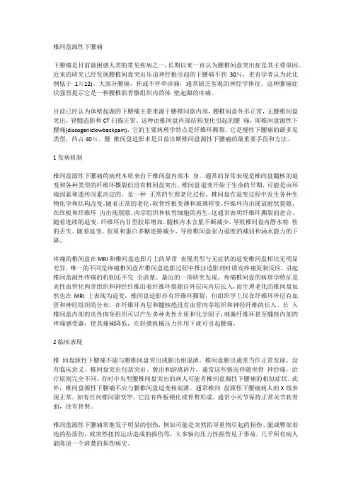 椎间盘源性下腰痛