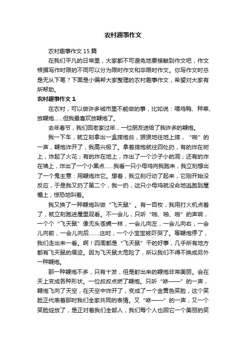 农村趣事作文15篇