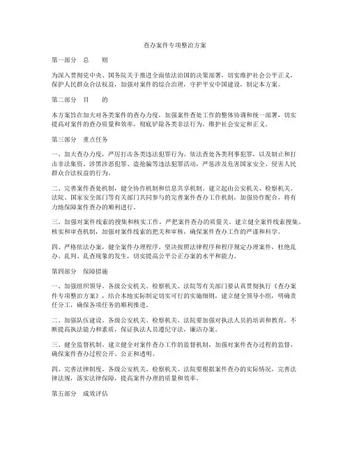 查办案件专项整治方案