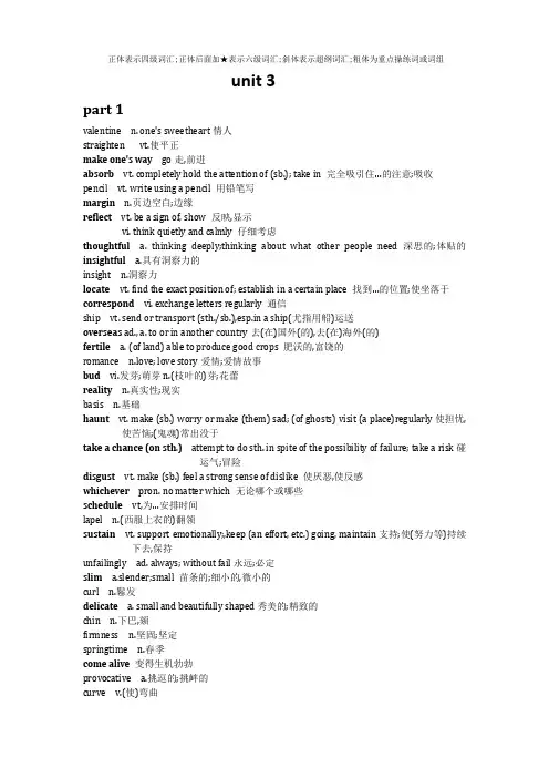 全新版大学高阶英语第三版综合教程1单词unit 3