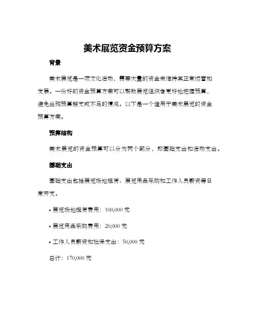 美术展览资金预算方案