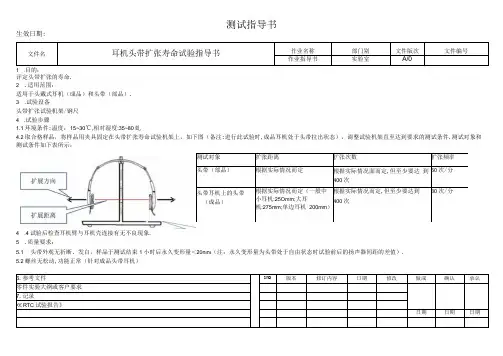 耳机头带扩张寿命试验指导书