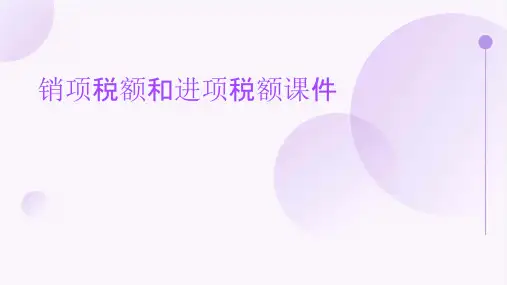 销项税额和进项税额课件