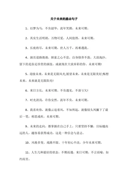 关于未来的励志句子