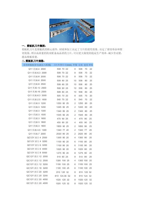 剪板机刀片