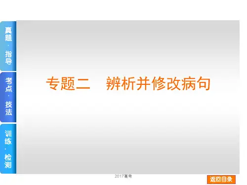 2017年高考一轮复习、语用、病句