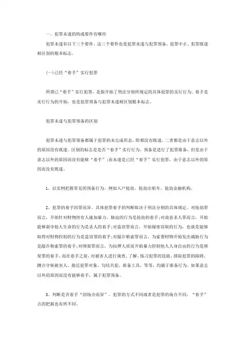犯罪未遂的构成要件有哪些