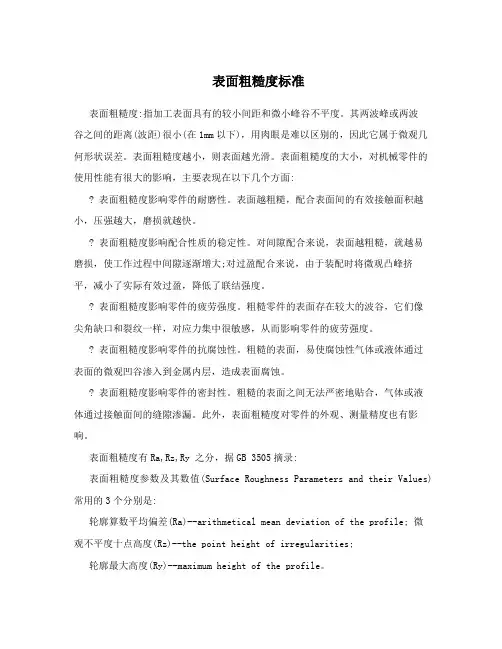 表面粗糙度标准