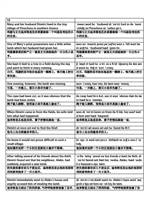 图说英语新概念英语第三册课文音标版讲义lesson16