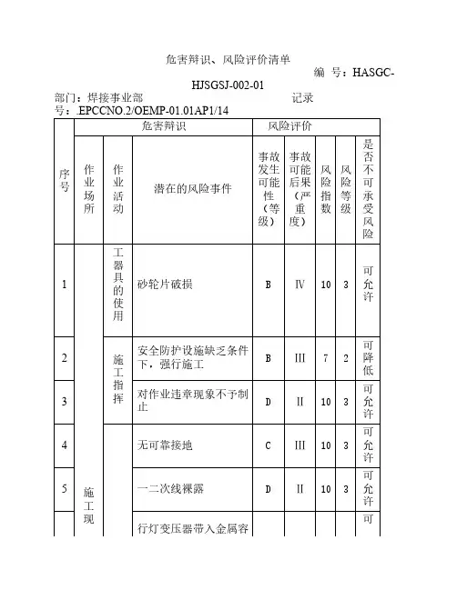 3危险源辨识与风险评价表