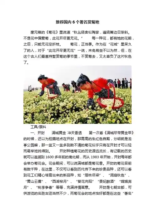推荐国内6个著名赏菊地