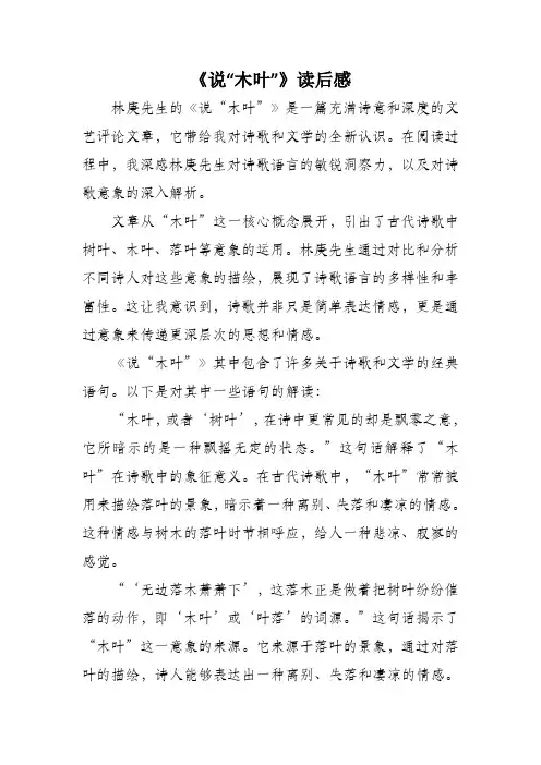 说木叶读后感
