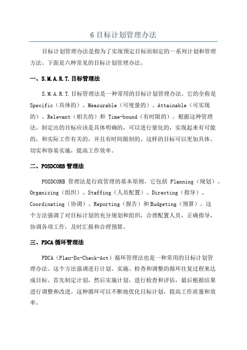 6目标计划管理办法