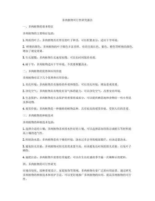 多肉植物可行性研究报告