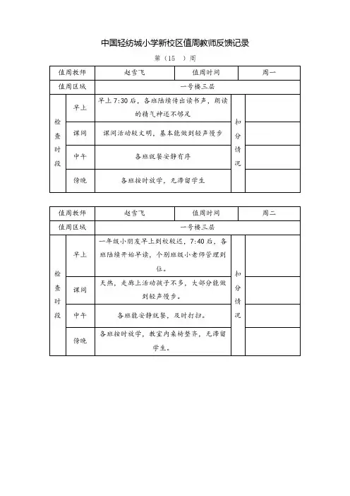 值周记录
