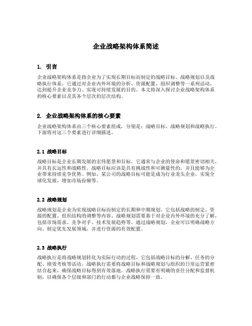 简述企业战略架构体系
