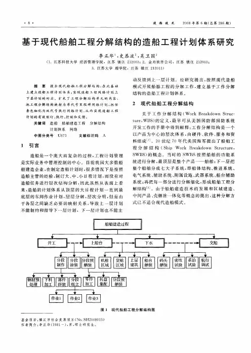 基于现代船舶工程分解结构的造船工程计划体系研究