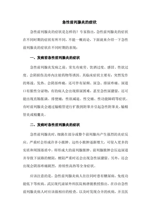 急性前列腺炎的症状