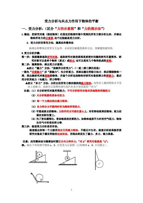 (精编!)高一物理《受力分析与共点力作用下物体的平衡》规律总结与练习