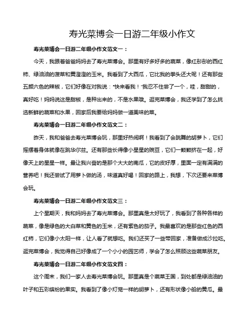 寿光菜博会一日游二年级小作文