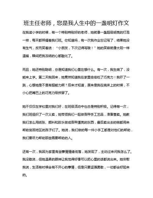 班主任老师,您是我人生中的一盏明灯作文