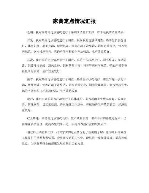 家禽定点情况汇报
