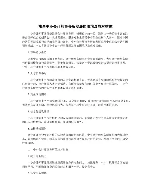 浅谈中小会计师事务所发展的困境及应对措施