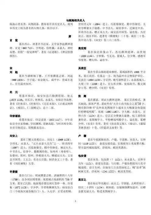 与瓯海相关名人