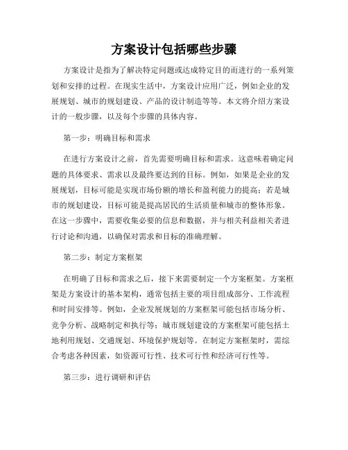 方案设计包括哪些步骤