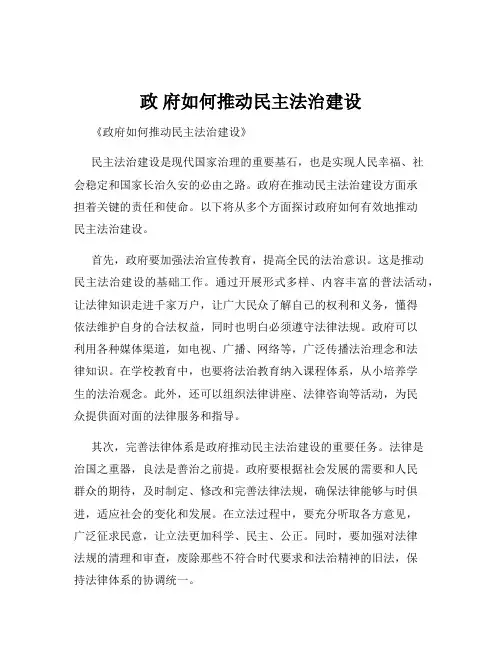 政 府如何推动民主法治建设