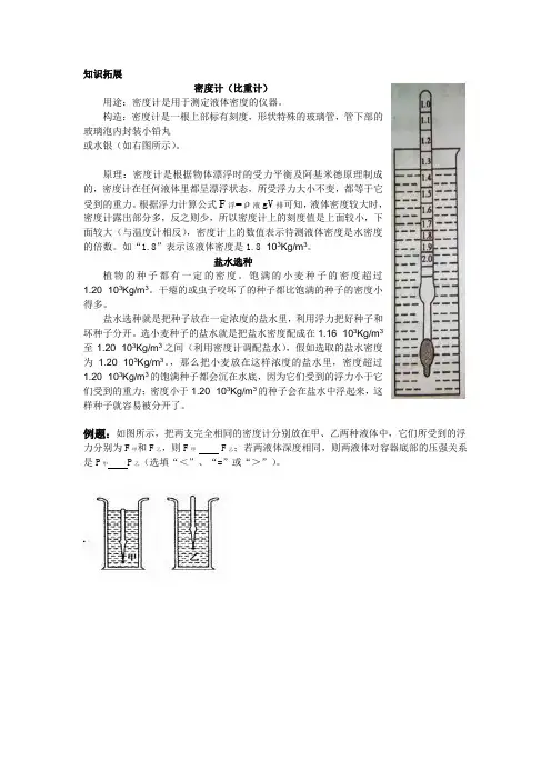 知识拓展之密度计